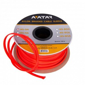 Защитная кабельная оплетка AVATAR NS-O0, оранжевая, нейлон, 0Ga, бухта 100 м