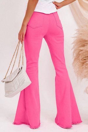 Pink Pink Denim Flare Pants