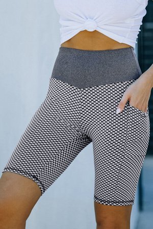 Серые шорты для йоги с эффектом пуш-ап