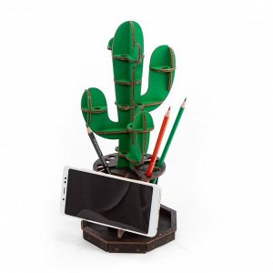 Сборная модель, настольный органайзер «Кактус», зелёный, EWA Design