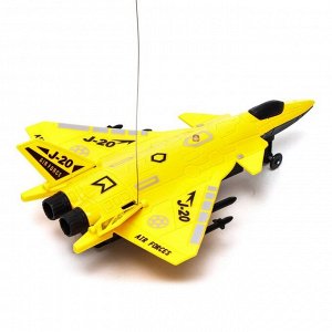Самолет радиоуправляемый «Истребитель», работает от батареек, цвет жёлтый