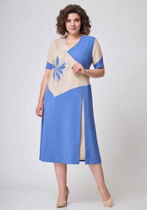 Платье Асолия 2573 синий с бежевым