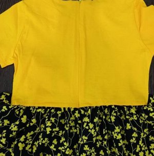 Платье для девочки короткий рукав цвет Желтый (Тимошка)