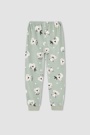 Плюшевый пижамный комплект с принтом для девочек, стандартный крой