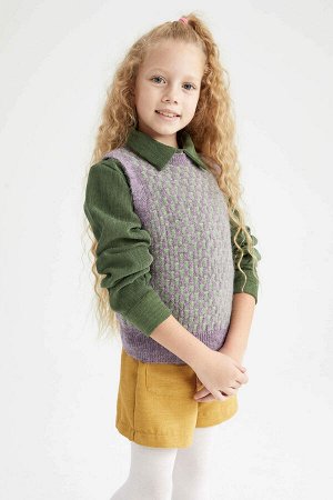 Трикотажный свитер стандартного кроя для девочек