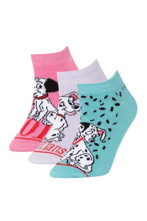 Набор из 3 коротких носков из хлопка с лицензией "101 далматинец" для девочек