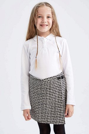 Юбка-шорты с узором «гусиная лапка» и колготки для девочек в подарок
