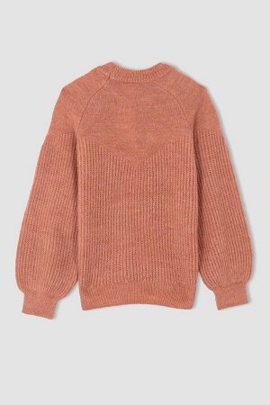 DEFACTO Трикотажный свитер с круглым вырезом для девочек