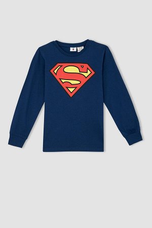 DEFACTO Пижамный комплект с длинными рукавами и суперменом для мальчика