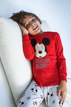 Пижамный комплект Disney с Микки и Минни и длинными рукавами для мальчиков