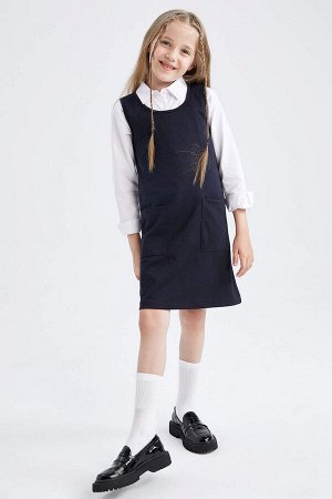DEFACTO Платье без рукавов трапециевидной формы для девочек Back To School