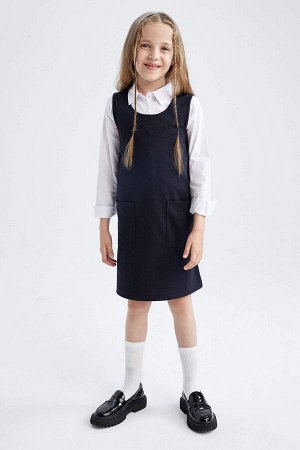 DEFACTO Платье без рукавов трапециевидной формы для девочек Back To School