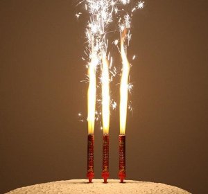Набор тортовых свечей Фонтаны С Новым годом 12,5см 3шт