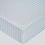 Светло-серая простыня на резинке (90х200x20 поплин-страйп)