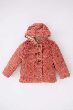 Плюшевое пальто Welsoft с капюшоном и карманом для маленьких девочек
