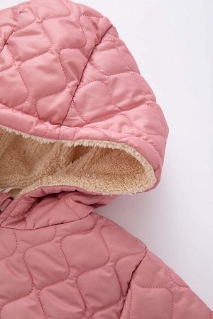 Пальто с подкладкой из плюша с капюшоном для маленьких девочек