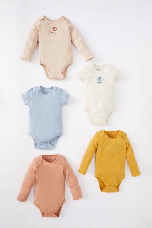 Baby Boy Crew Neck New Born Ribber 5 шт. Корпус с застежкой-молнией