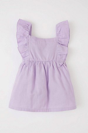 Муслиновое платье без рукавов с квадратным воротником для маленьких девочек