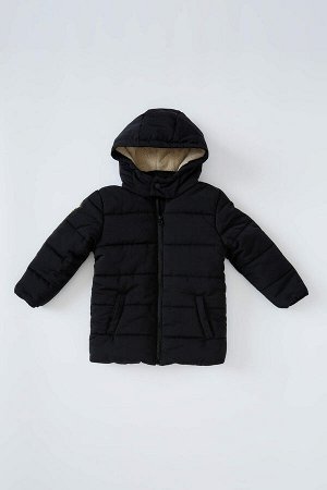 Водоотталкивающее пальто с капюшоном и плюшевой подкладкой для мальчика для маленьких мальчиков