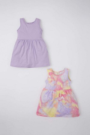 Детское летнее платье из чесаного хлопка без рукавов с рисунком для маленьких девочек