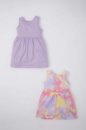 Детское летнее платье из чесаного хлопка без рукавов с рисунком для маленьких девочек