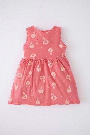 DEFACTO Платье без рукавов с круглым вырезом для маленьких девочек