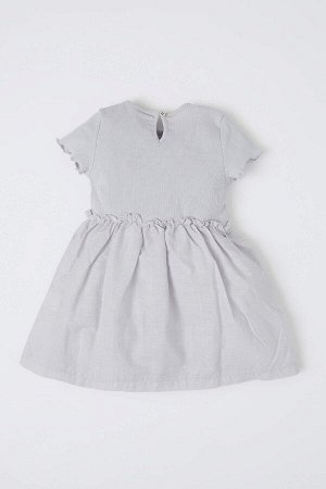 Муслиновое платье с круглым вырезом и короткими рукавами для маленьких девочек