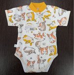 Боди детский хлопок короткий рукав цвет Корги