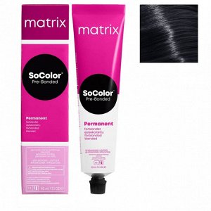 Matrix Socolor , Матрикс Соколор краска для волос аммиачная СоКолор 2N черный 90 мл