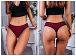 ES_3003 / Трусы женские / Бордо-Черный