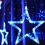 Светодиодный занавес - Звёзды 240х80см. Синее свечение
