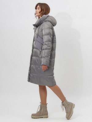 MTFORCE Пальто утепленное женское зимние серого цвета 11201Sr
