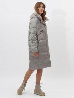 MTFORCE Пальто утепленное женское зимние светло-серого цвета 11201SS