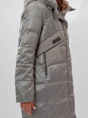 Пальто утепленное женское зимние светло-серого цвета 11201SS