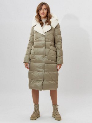 MTFORCE Пальто утепленное женское зимние бирюзового цвета 112268Br