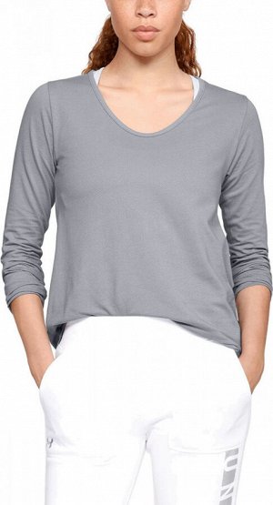 Лонгслив женский Pindot Open Back LS Steel Full Heather / White / Tonal