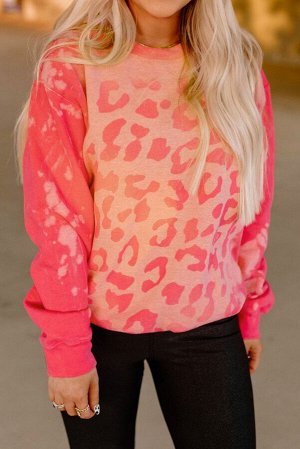 VitoRicci Розовый свитшот с леопардовым принтом