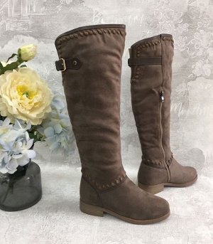 Сапоги зимние женские экозамша на меху