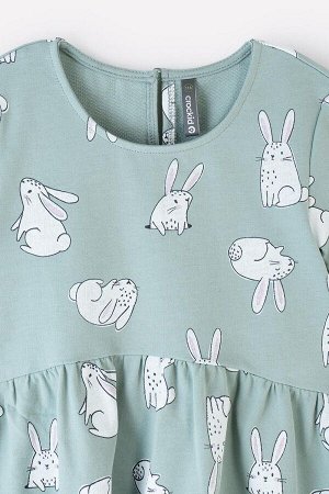 Платье для девочки Crockid КР 5775 голубой прибой, кролики к359