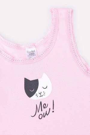Майка для девочки Crockid К 1077 розовое облако (котята)