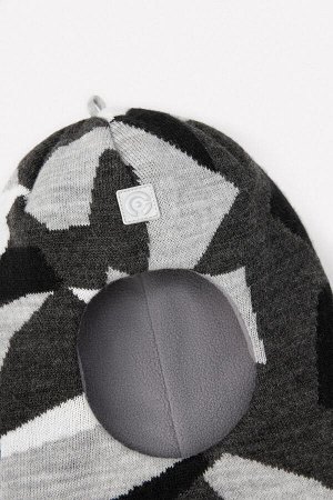 Шапка-шлем для мальчика Crockid КВ 20233/ш серый
