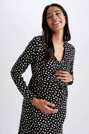 Облегающее платье миди для беременных