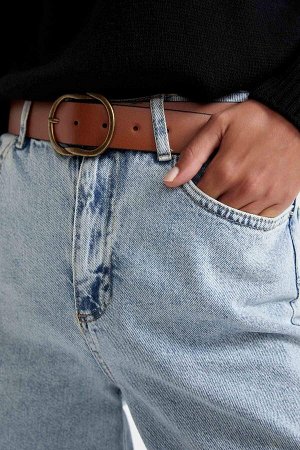 Женский джинсовый ремень из искусственной кожи с овальной пряжкой