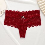 Трусы женские кружевные &quot;стринги&quot;, цвет красный