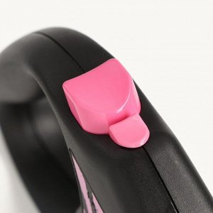 Рулетка Flexi Safari S (до 12 кг) 5 м трос, pink Zebra