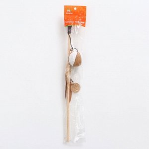 Дразнилка-удочка из эко-материалов "Шар с хвостиком", 40 см