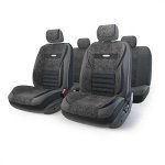 Чехлы на сиденья &quot;AUTOPROFI MULTI COMFORT&quot; MLT-1105GV BK/BK (M), экокожа, велюр, 11 предметов, черный