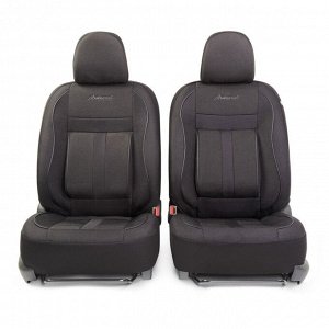 Чехлы на сиденья AUTOPROFI CUSHION COMFORT CUS-1505 BK/BK, эко-хлопок, 15 предметов, 4 молнии,черн.