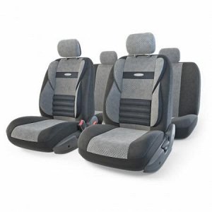 Чехлы на сиденья "AUTOPROFI COMFORT COMBO" CMB-1105 BK/D.GY (M), 11 предметов, черный/темно-серый