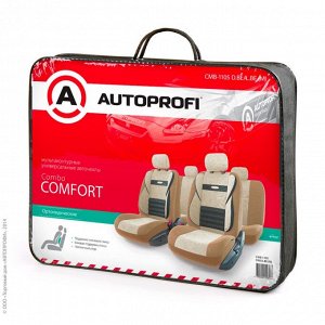 Чехлы на сиденья "AUTOPROFI COMFORT COMBO" CMB-1105 D.BE/L.BE (M), 11 предметов, темно-бежевый/светло-бежевый